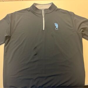 UNC North Carolina Peter Millar Quarter Zip. Black. Tar Heel Logo. XL